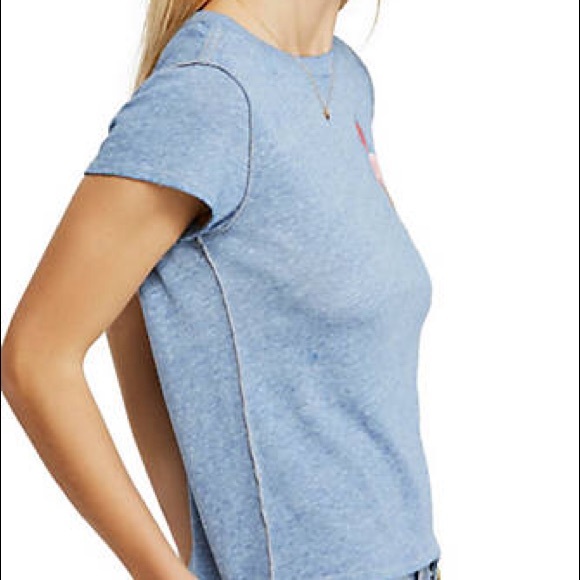 Free People Beachy Keen Tee Size XS Storm Cloud - Picture 6 of 6